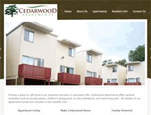 Tablet Screenshot of cedarwoodapartmentsbr.com